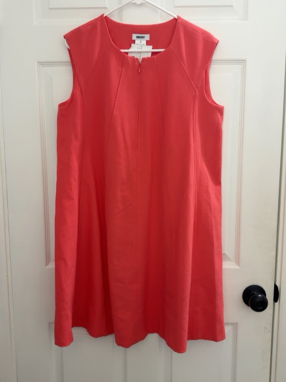 DKNY Coral-Red Sleeveless A-Line Dress